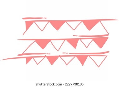 ilustración vectorial de una bandera colgante en rojo y blanco.