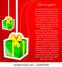 vector illustration of hanging gift box