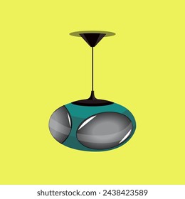 Vector illustration of Hanging Lamp Retro with green color and strange shape. Used for presentation images, brochures, posters, icons, collaterals, commercials.