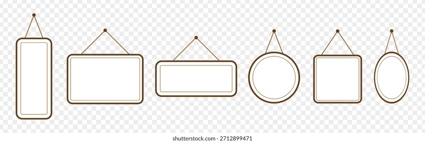 Vector illustration of hanging Photoframe set isolated on transparent background