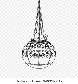 Vector illustration of hanging pot filled with butter on transparent background