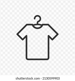 Vector illustration of hanging shirt  icon in dark color and transparent background(png).