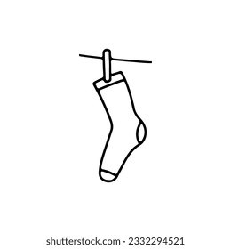 vector illustration of hanging socks concept
