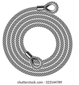 vector illustration of hank of rope tow in black and white / hank of tow ropes