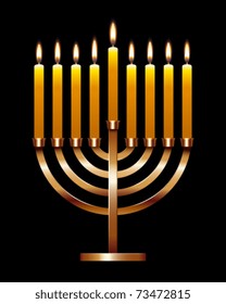 Vector illustration of Hanukkah menorah