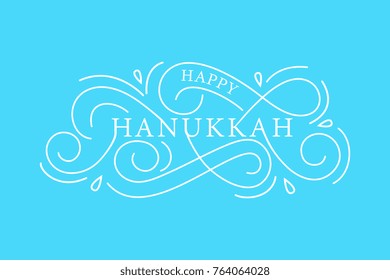 Vector illustration. Hanukkah typography vector design for greeting cards and poster design template celebration. Hanukkah flat design.