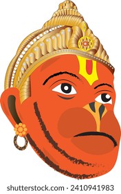 Vector Illustration of Hanuman Face