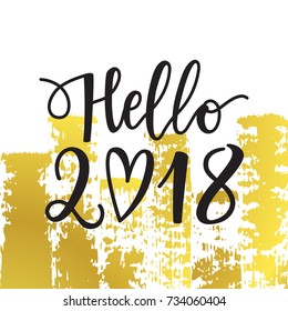 Vector illustration of Happy 2018 New Year card modern design template 