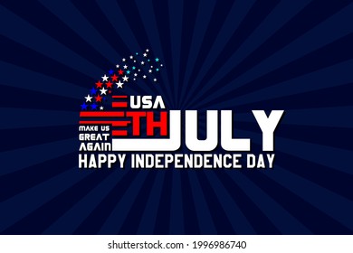 vector illustration happy 4th july.us independence day blue background