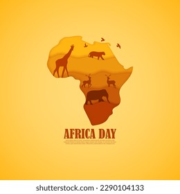 Vector illustration of Happy Africa Day banner social media story feed mockup template post