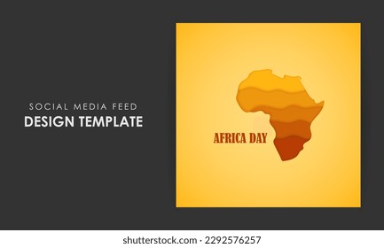 Vector illustration of Happy Africa Day social media story feed mockup template post design