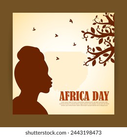 Vector illustration of Happy Africa Day social media feed template