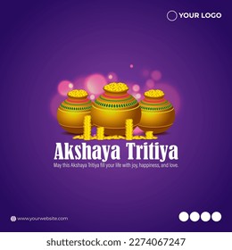 Vector illustration of Happy Akshaya Tritiya social media story feed mockup template
