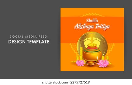 Vector illustration of Happy Akshaya Tritiya social media story feed mockup template
