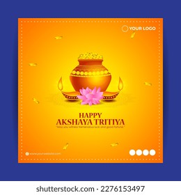 Vector illustration of Happy Akshaya Tritiya social media story feed mockup template