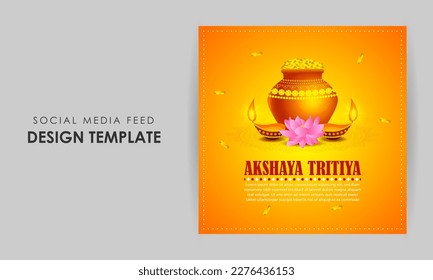 Vector illustration of Happy Akshaya Tritiya social media story feed mockup template