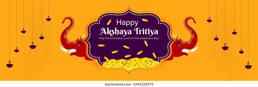 Vector illustration of Happy Akshaya Tritiya social media feed template