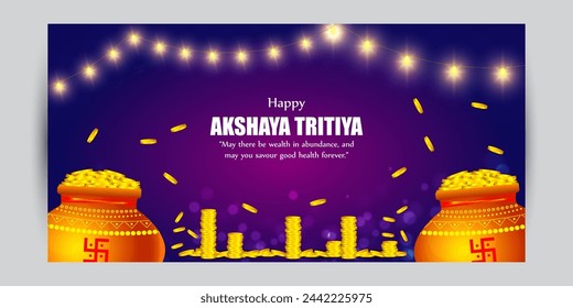 Vector illustration of Happy Akshaya Tritiya social media feed template
