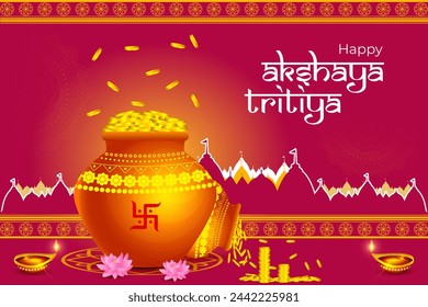 Vector illustration of Happy Akshaya Tritiya social media feed template