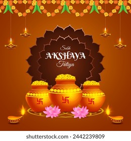 Vektor-Illustration von Happy Akshaya Tritiya Social Media Feed Vorlage