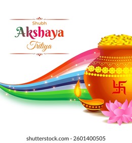 Vector illustration of Happy Akshaya Tritiya social media template