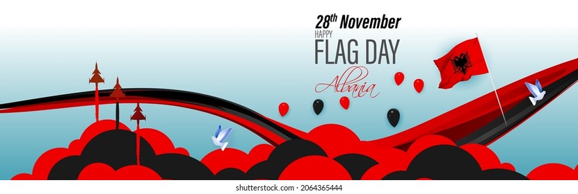 Vector illustration of happy Albania independence day