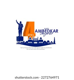 Vector illustration of Happy Ambedkar Jayanti