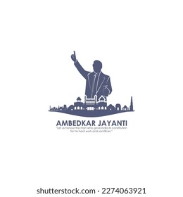 Vector illustration of Happy Ambedkar Jayanti