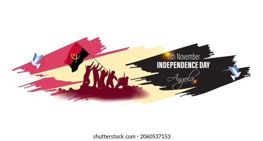 Vector illustration of happy Angola independence day