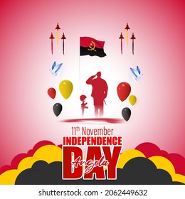 Vector illustration of happy Angola independence day