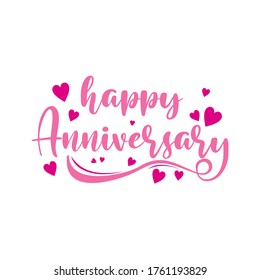 Vector illustration. Happy Anniversary Typography Vector Design for Greeting Cards and Poster,  lettering text banner