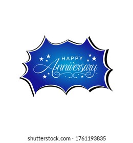 Vector illustration. Happy Anniversary Typography Vector Design for Greeting Cards and Poster,  lettering text banner