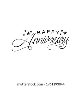 Vector illustration. Happy Anniversary Typography Vector Design for Greeting Cards and Poster,  lettering text banner