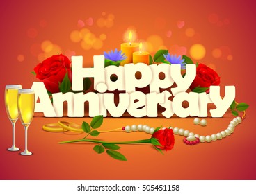 vector illustration of Happy Anniversary wallpaper background