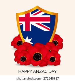 Vector illustration of  For Happy Anzac Day.