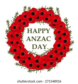 Vector illustration For Happy Anzac Day.