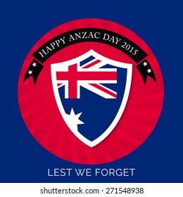 Vector illustration for Happy Anzac Day in blue background.