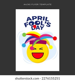 Vector illustration of Happy April Fools' Day social media story feed mockup template	
