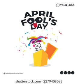 Vector illustration of happy april fools' day social media Post