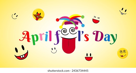 Vector illustration of Happy April Fools Day social media feed template