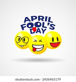 Vector illustration of Happy April Fools Day social media feed template