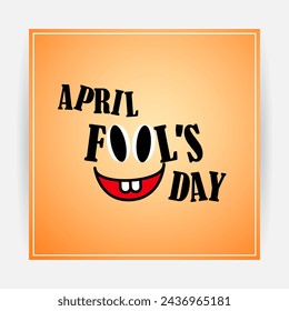 Vector illustration of Happy April Fools Day social media feed template