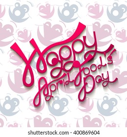 Vector illustration Happy April Fool's Day in the background with smiles