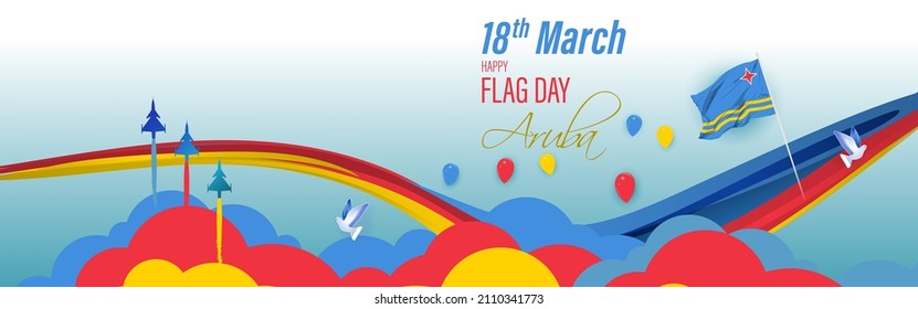 Vector Illustration For Happy Aruba Flag Day