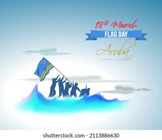 Vector Illustration For Happy Aruba Flag Day