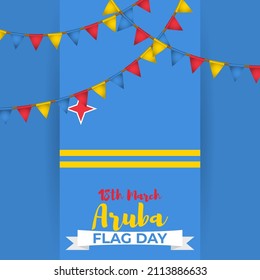 Vector Illustration For Happy Aruba Flag Day