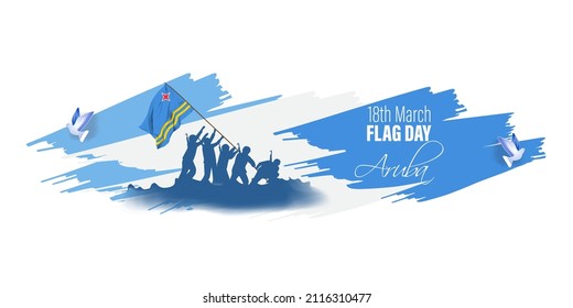 Vector Illustration For Happy Aruba Flag Day