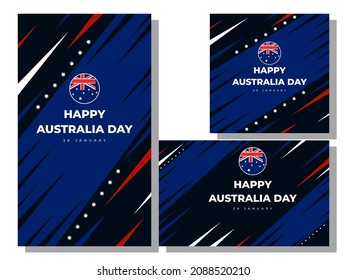 Vector illustration happy Australia day social media banner template concept collection. 26th January Australia day. Suitable for Greeting card, social media story, poster and banner.