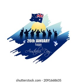 Vector illustration of happy Australia day