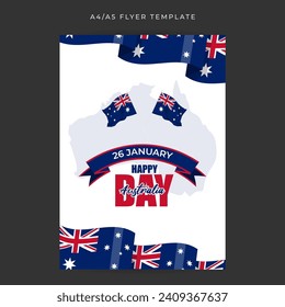Vector illustration of Happy Australia Day social media feed template